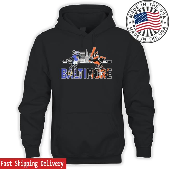 The Oriole Bird And Poe Mascots Baltimore Skyline Sports shirt The Oriole Bird And Poe Mascots Baltimore Skyline Sports shirt