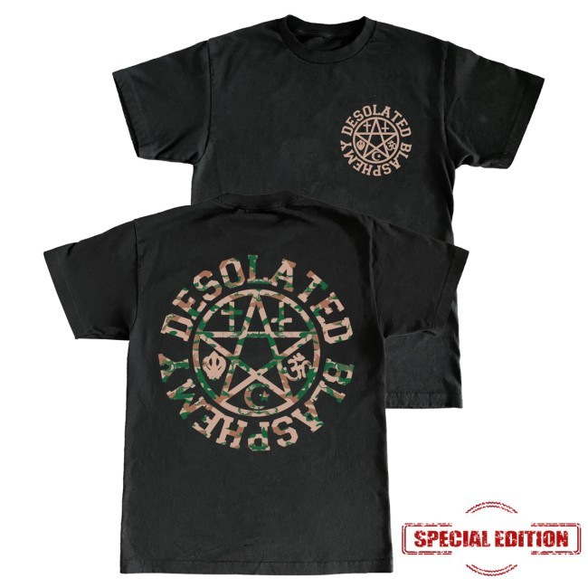 Trending Mlvltd Music Merch Desolated Blasphemy Sweatshirt Camo - Obishirt