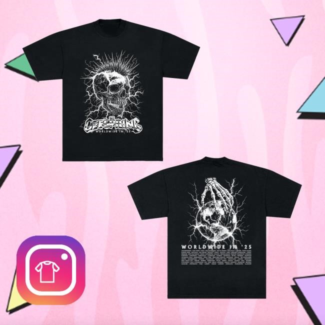 Offspring Merch Store Shop Mohawk Skull 2025 Tour T-Shirt  Hoodie  Tank Top  Sweater And Long Sleeve T-Shirt - Obishirt