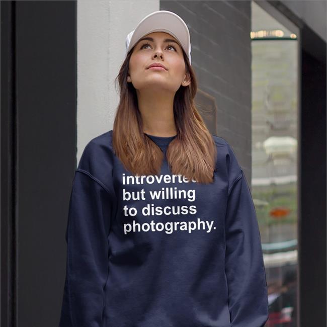 Introverted But Willing To Discuss Photography Shirt CleoFOtoSwaG Black