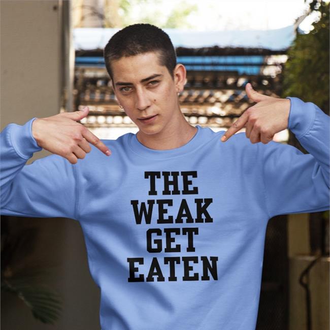 The Weak Get Eaten Tee Shirt Blueeyed Sparkle Grey