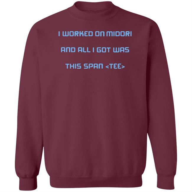 I Worked On Midori And All I Got Was This Span Tee Shirt Jared Parsons I Worked On Midori And All I Got Was This Span Tee Shirt Jared Parsons
