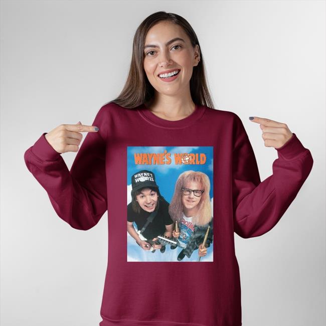 Annie Agar Wearing Wayne's World Shirts