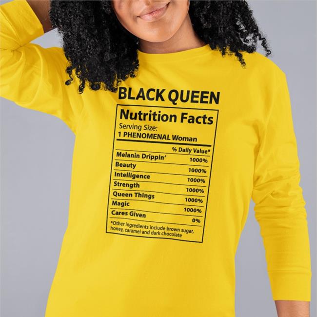 Black Queen Nutrition Facts Phenomenal Woman Shirt Michelle_Byoung