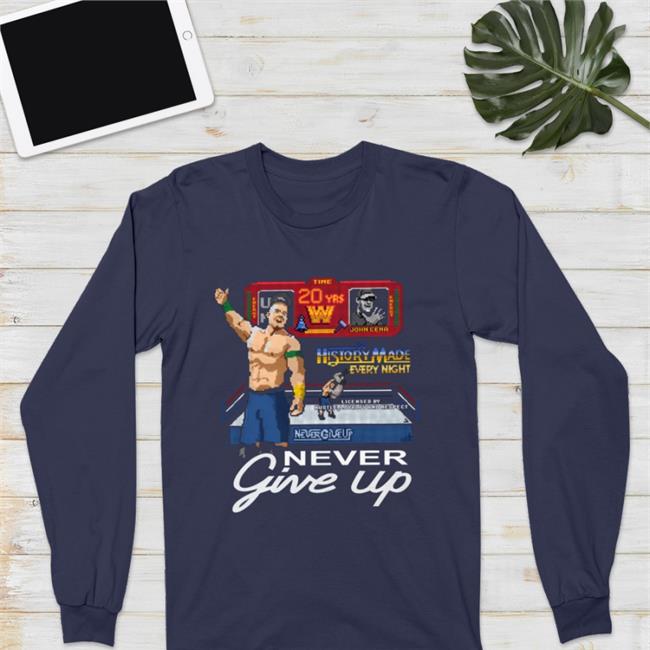 Wwe Shop John Cena 20 Years Never Give Up Authentic Shirt
