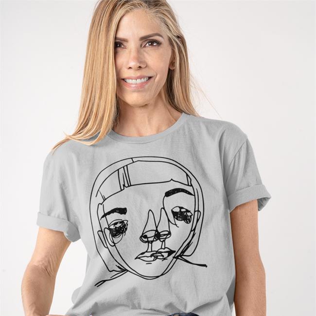 Shein Usa Dip Hem Print T-Shirt