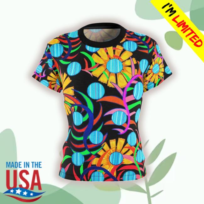 Official Labelrara Sunflower Aop Black Tee Shirt