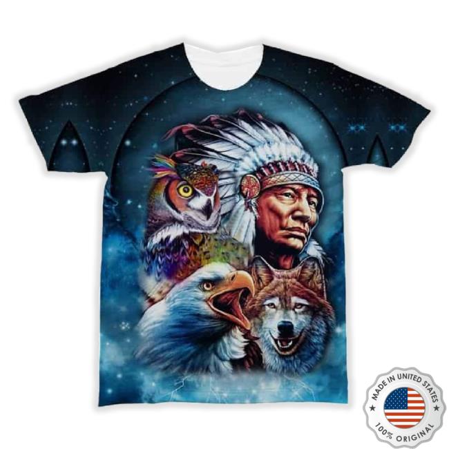 Official Native American Chief Spirit Animal Galaxy All-Over Sweaters