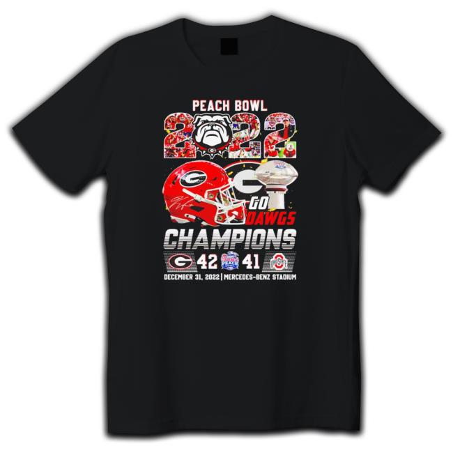 Georgia Bulldogs Champions Go Dawgs 2022 Peach Bowl Champions Sweatshirts