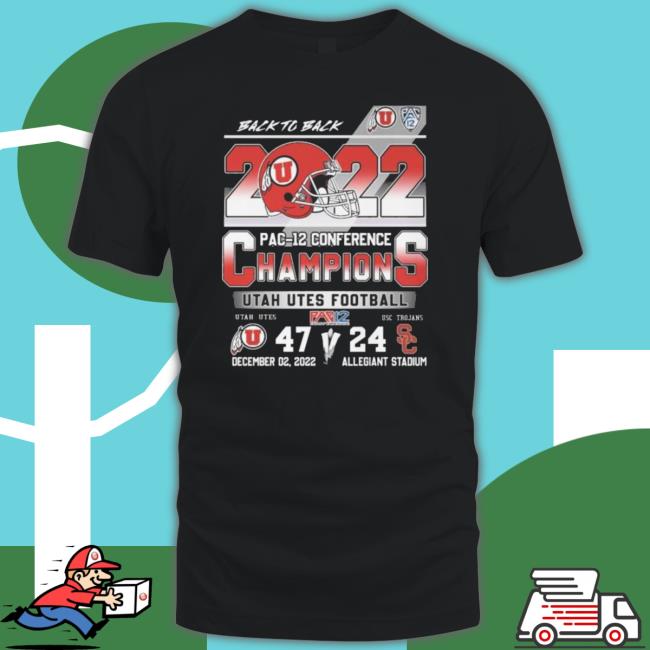 Back To Back 2022 Pac-12 Conference Champions Utah Utes Vs Usc Trojans 47-24 Crewneck Sweatshirt
