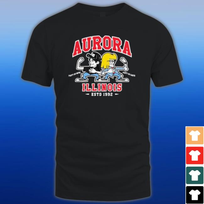 Waynes World Party Time Aurora Illinois Est 1992 Hooded Sweatshirt