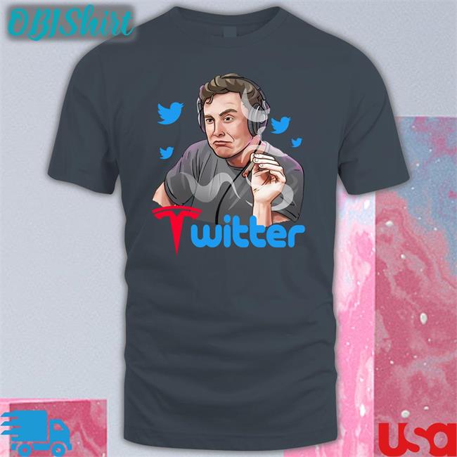Elon Musk Smoking Twitter Tee Shirt