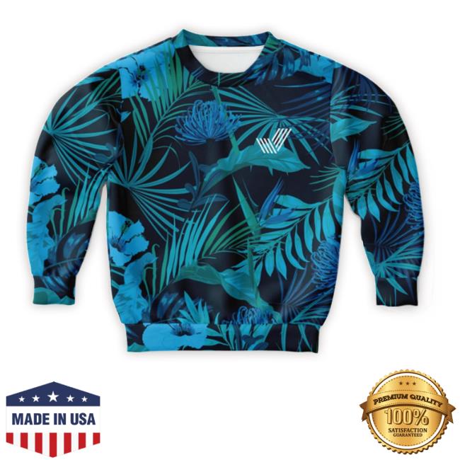 Blue Tint Floral Kids Fashion Sweater