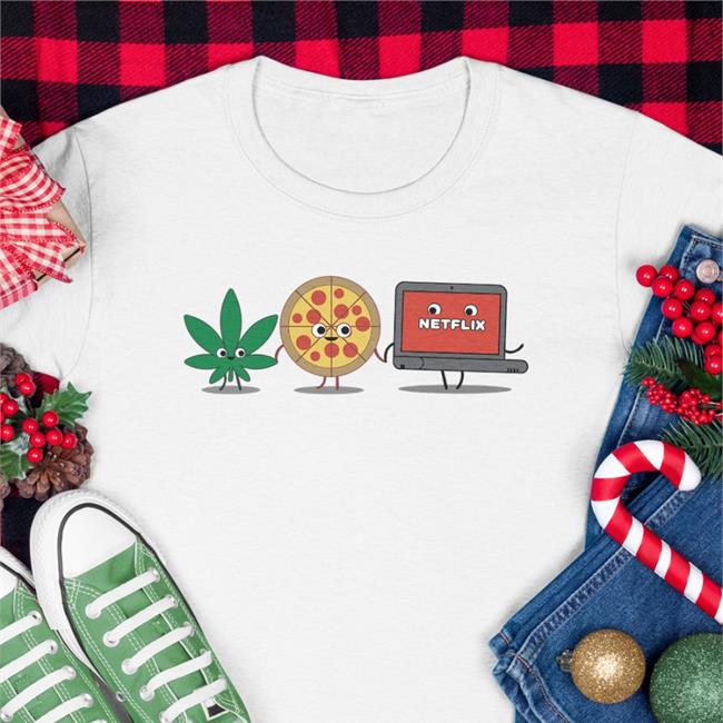 Weed Pizza Netflix Hooded Sweatshirt Stonerchill