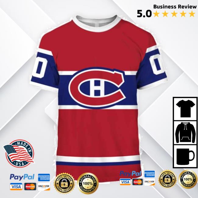 Personalized Montreal Canadiens 60S 70S Throwback Vintage Home Jersey Tee Shirt