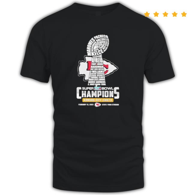 Super Bowl Champions Kansas City Chiefs State Farm Stadium 2023 T-Shirt