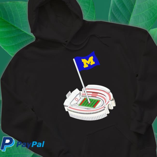 Official Michigan Flag Ohio Stadium The Shoe Shirt Official Michigan Flag Ohio Stadium The Shoe Sweatshirts