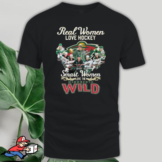 Real Women Love Hockey Smart Women Love The Minnesota Wild Signatures Hoodie