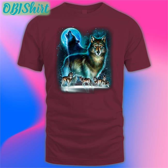 Goomygoober Wolf Pack Wolves Moon Decal T Shirt