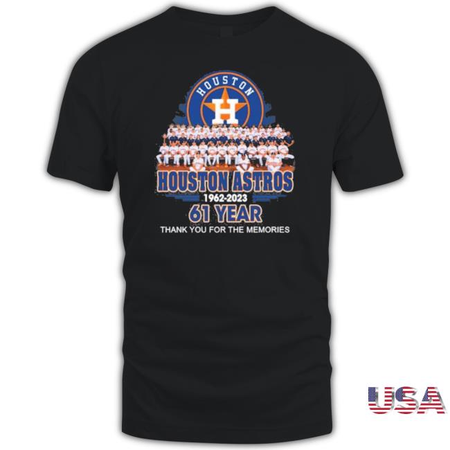 Houston Astros 1962 2023 61 Years Thank You For The Memories Signature Long Sleeve T Shirt