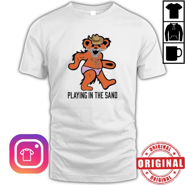Grateful Bear Playing In The Sand Hooded Sweatshirt