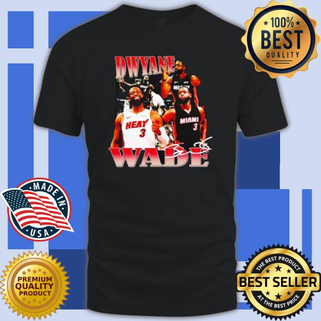 Nice Dwayne Wade Miami Heat Long Sleeve Shirt