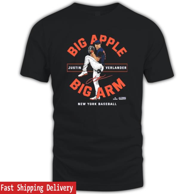 Justin Verlander Big Apple Big Arm New York Baseball Signatures Crewneck Sweatshirt