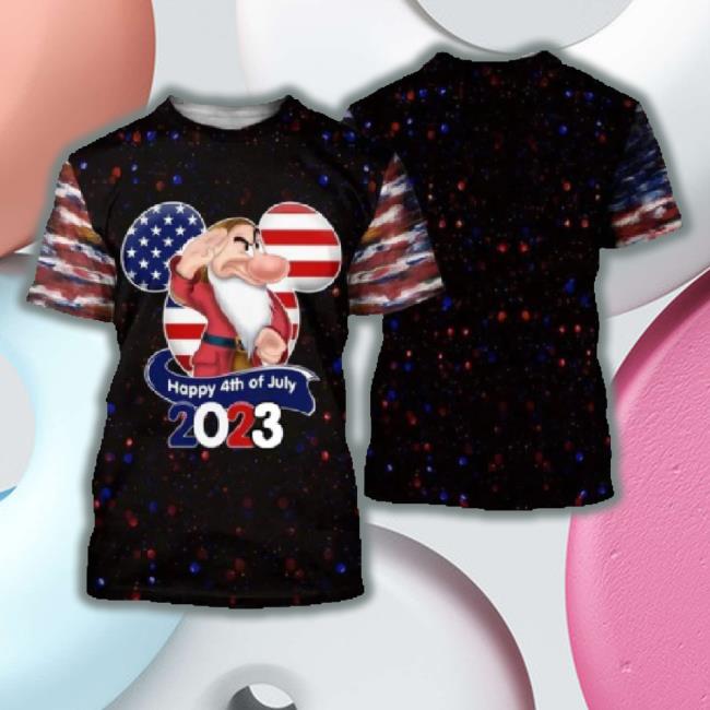 Grumpy Patriot Mouse Ear Head Happy 4Th Of July 2023 3D Unisex Sweatshirt