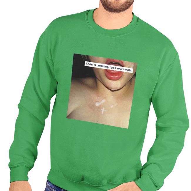 Christ Is Cumming Open Your Mouth Shirt Anchorsand Merch Shirts With Threatening Auras