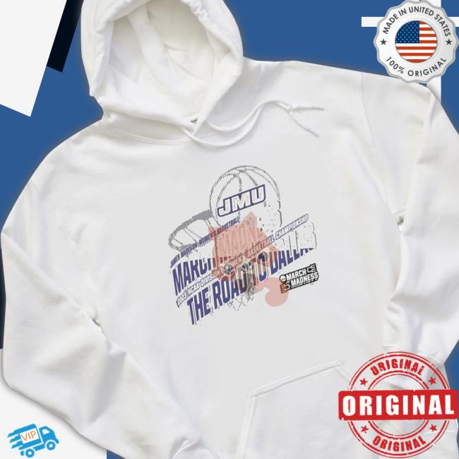 James Madison Women’S Basketball 2023 Ncaa March Madness The Road To Dallas shirt, hoodie, tank top, sweater and long sleeve t-shirt James Madison Women’S Basketball 2023 Ncaa March Madness The Road To Dallas shirt