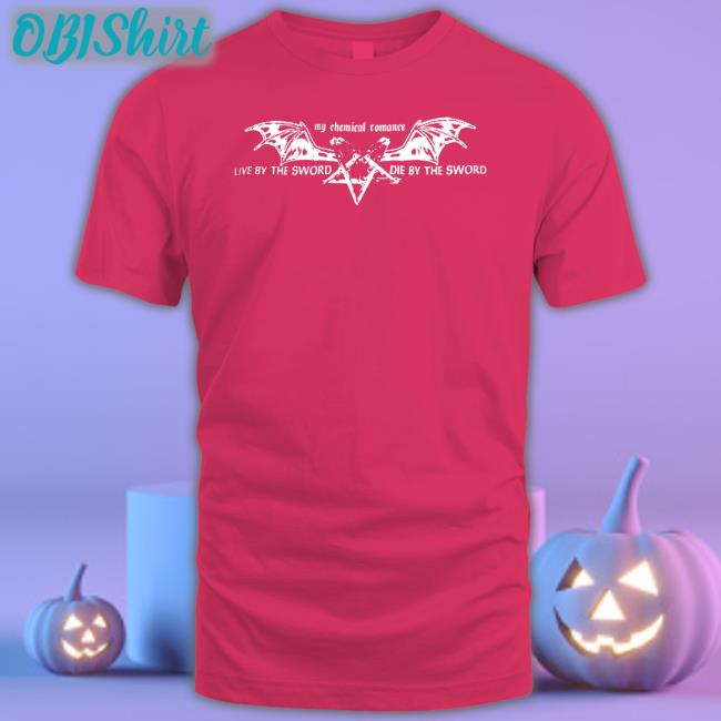 Mcr Live By The Sword Die By The Sword Pentagram Wings Tee