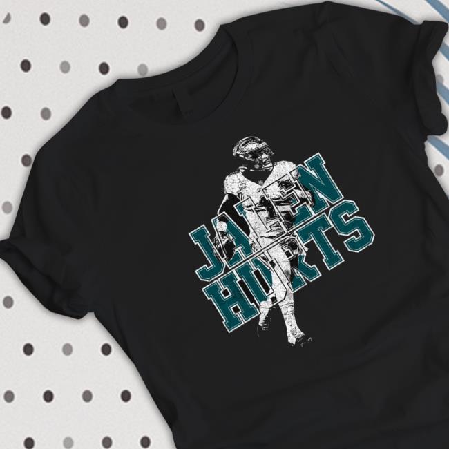 Running Jalen Hurts Grunge Graphic White Long Sleeve Shirt