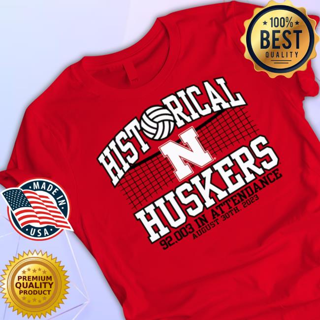 Unisex Blue 84 Scarlet Nebraska Huskers Volleyball Day World Record Shirts