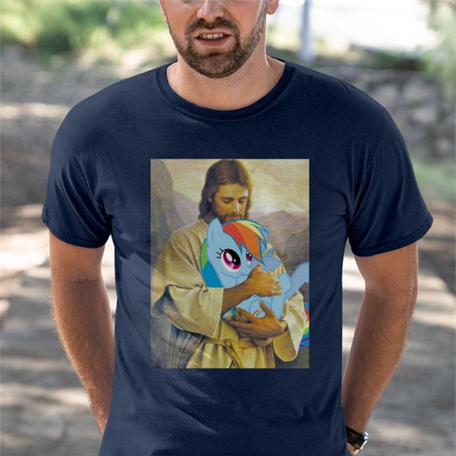 Jesus Holding Rainbow Dash Tee