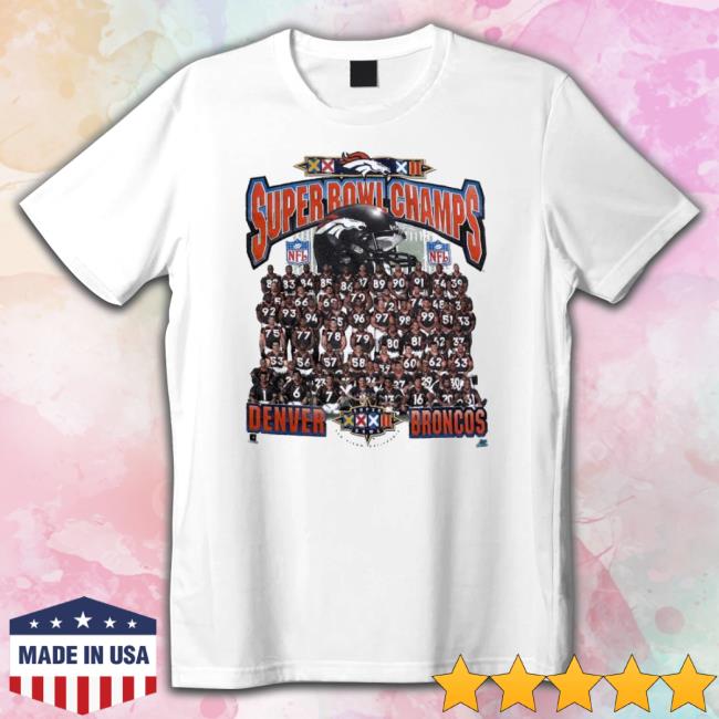 Denver Broncos Team Portrait Super Bowl Champions Tee Shirt