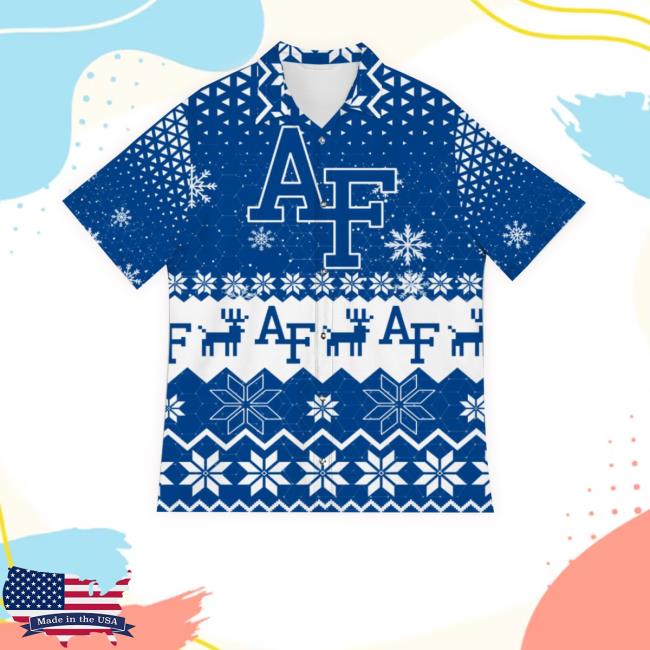 Official Air Force Falcons Snowflake Pattern 3D Hawaiian Shirt Cute Christmas Gift Sweatshirt