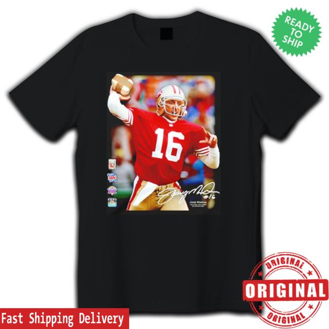 Joe Montana Hall Of Fame Class Of 2000 San Francisco 49Ers Photo Signature Long Sleeve Shirt Joe Montana Hall Of Fame Class Of 2000 San Francisco 49Ers Photo Signature Sweaters