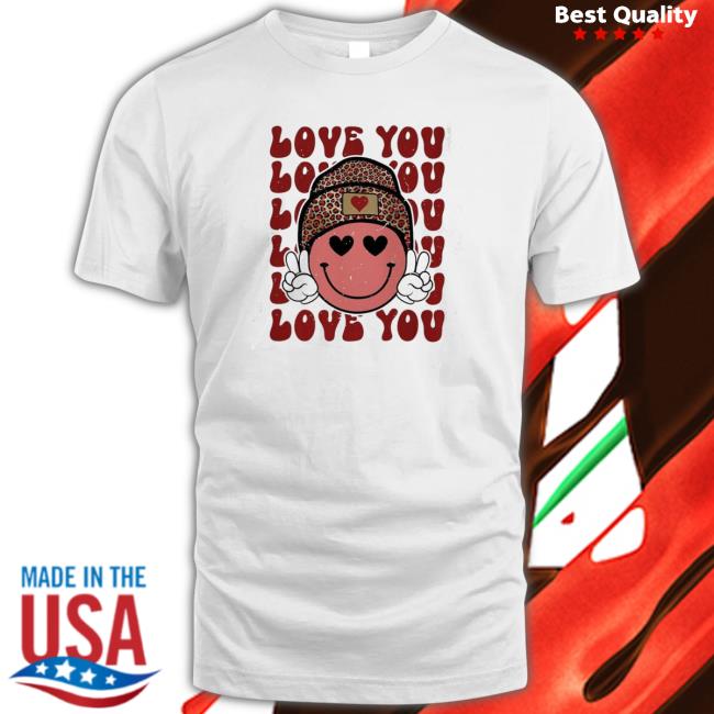 Love You Smiley Face Leopard Valentines Sweaters