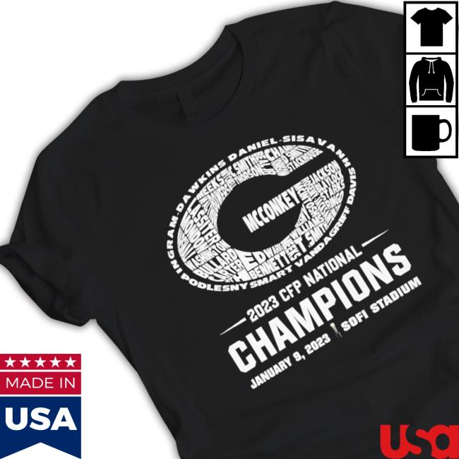 Georgia Bulldogs Player Names 2023 Cfp National Champions Logo Hoodie