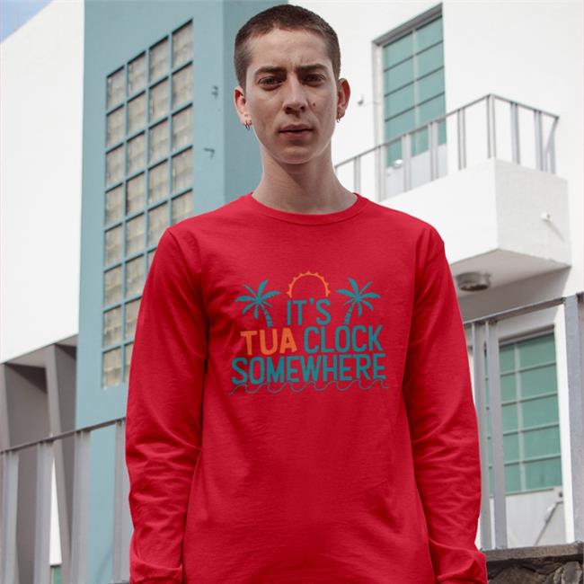 Miami Dolphins It's Tua Clock Sometimes Hoodied Sweatshirt White