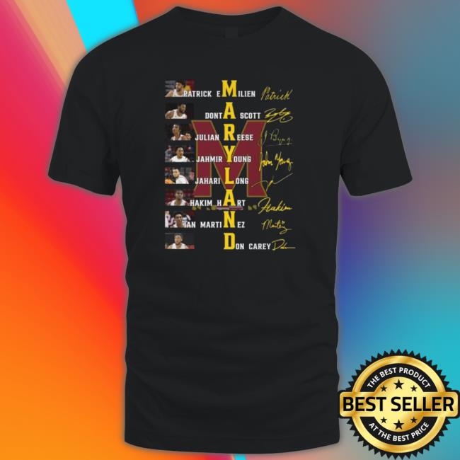 Maryland Terrapins Emilien Scott Reese Young Long Hart Martinez And Carey Signatures Hoodie