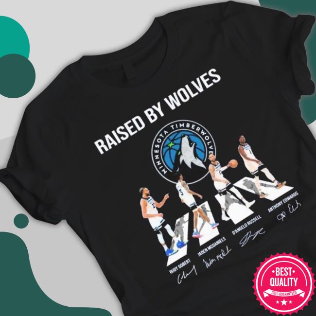 Minnesota Timberwolves Raised By Wolves Abbey Road Signatures Tee Shirt
