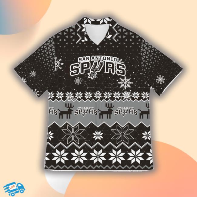 San Antonio Spurs Snowflake Pattern 3D Hawaiian Christmas Gift T-Shirt