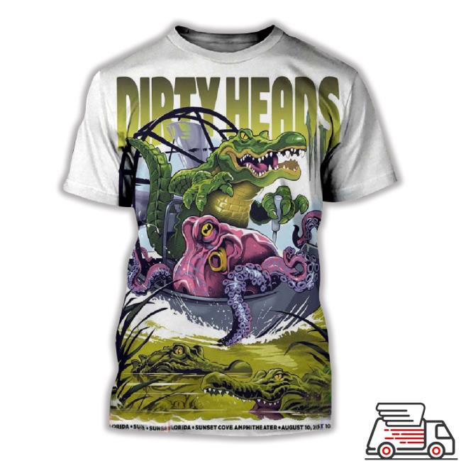 Dirty Heads Boca Raton Florida Sunset Cove Amphitheater August 10 2023 Poster 3D Shirts