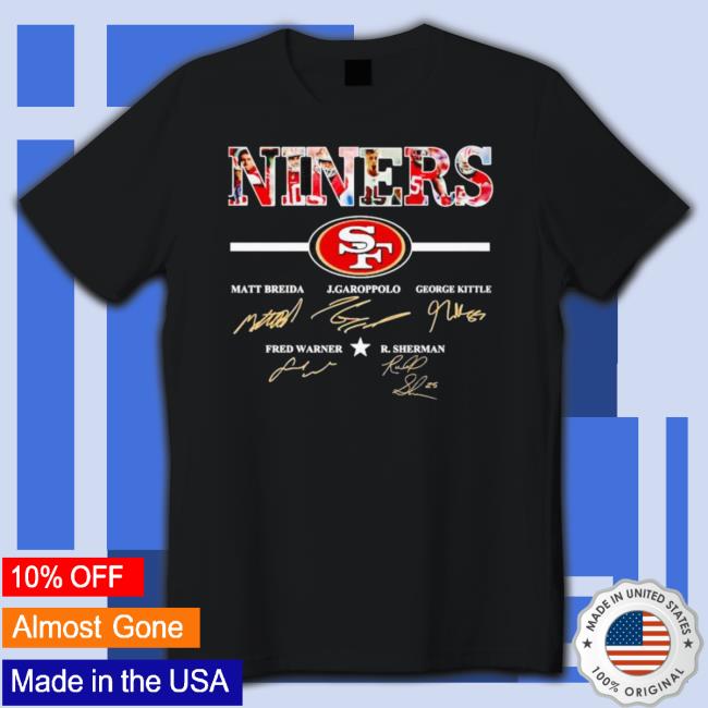 Niners Matt Breida J.Garoppolo George Kittle Fred Warner R.Sherman Sf 49Ers Signatures Shirt