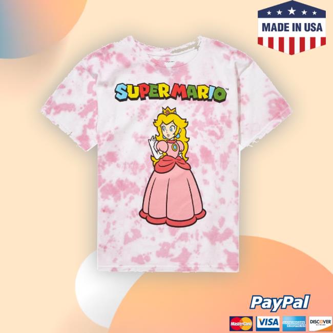 Official Nintendo Super Mario Bros. Princess Peach Portrait Youth Tie-Dye Sweatshirt