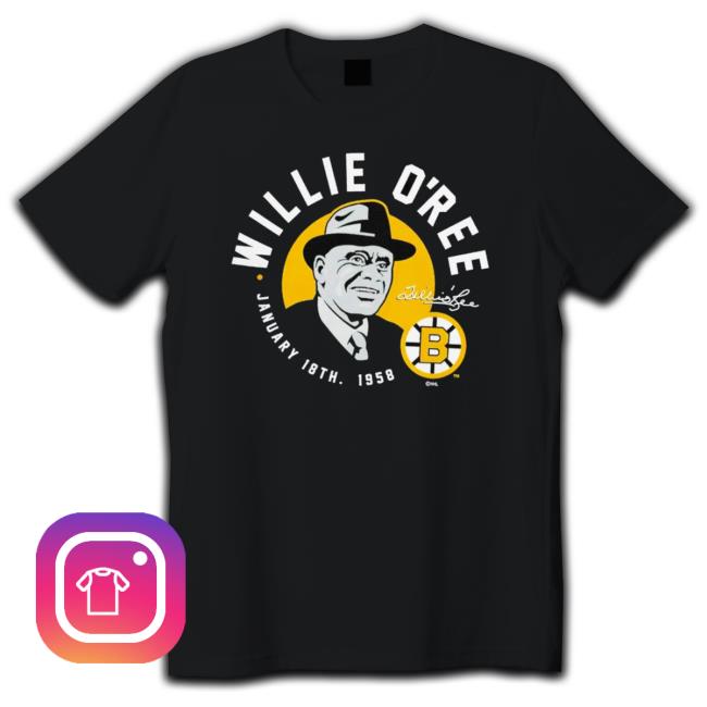Boston Bruins Willie O’Ree Black Number Retirement T-shirt