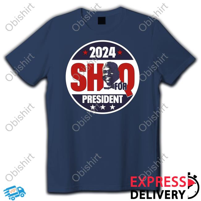Shaquille O'neal Wearing 2024 Shaq For President Tee Shirt