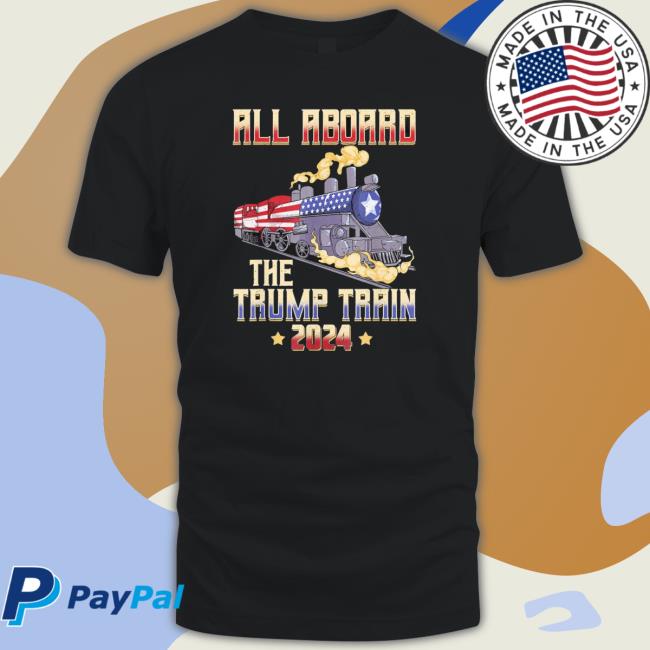 Top All Aboard The Trump Train 2024 American Flag Sweaters Top All Aboard The Trump Train 2024 American Flag Sweatshirt
