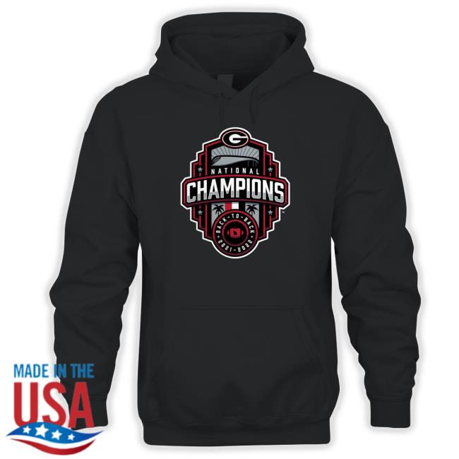 Black To Back Georgia Bulldogs College Football Playoff 2022 National Champions Official Logo t- shirt
